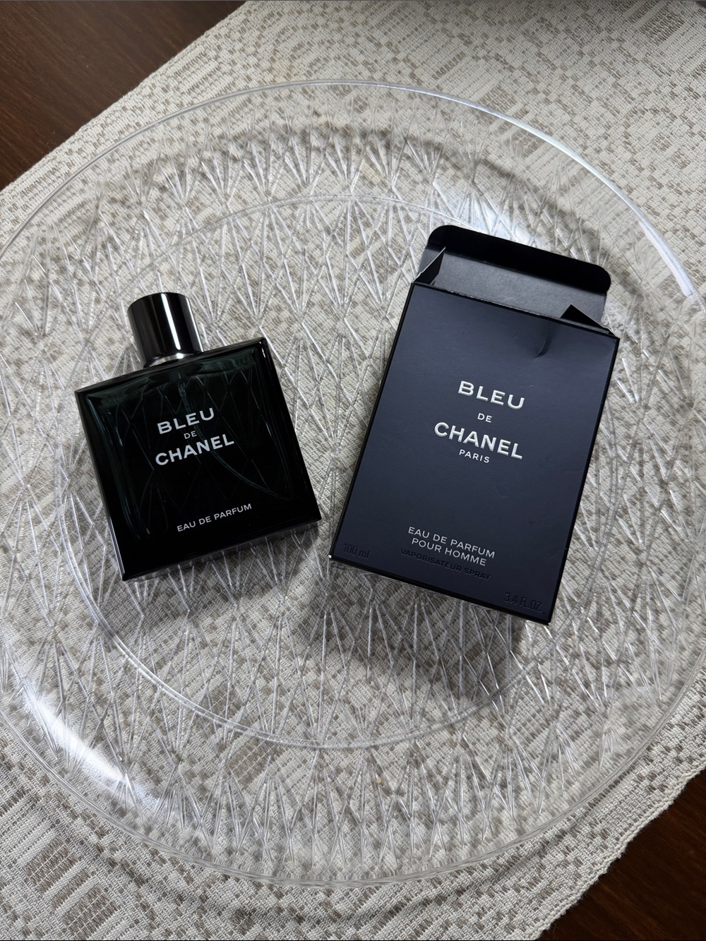 EMPTY Bottle of CHANEL Bleu de Chanel Eau de Parfum in Black